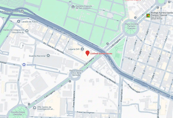 Mapa de ubicación de la oficina Coldwell Banker Novac en CDMX